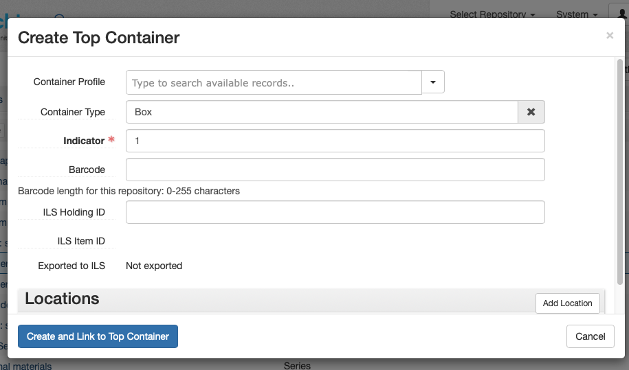 Create Top Container