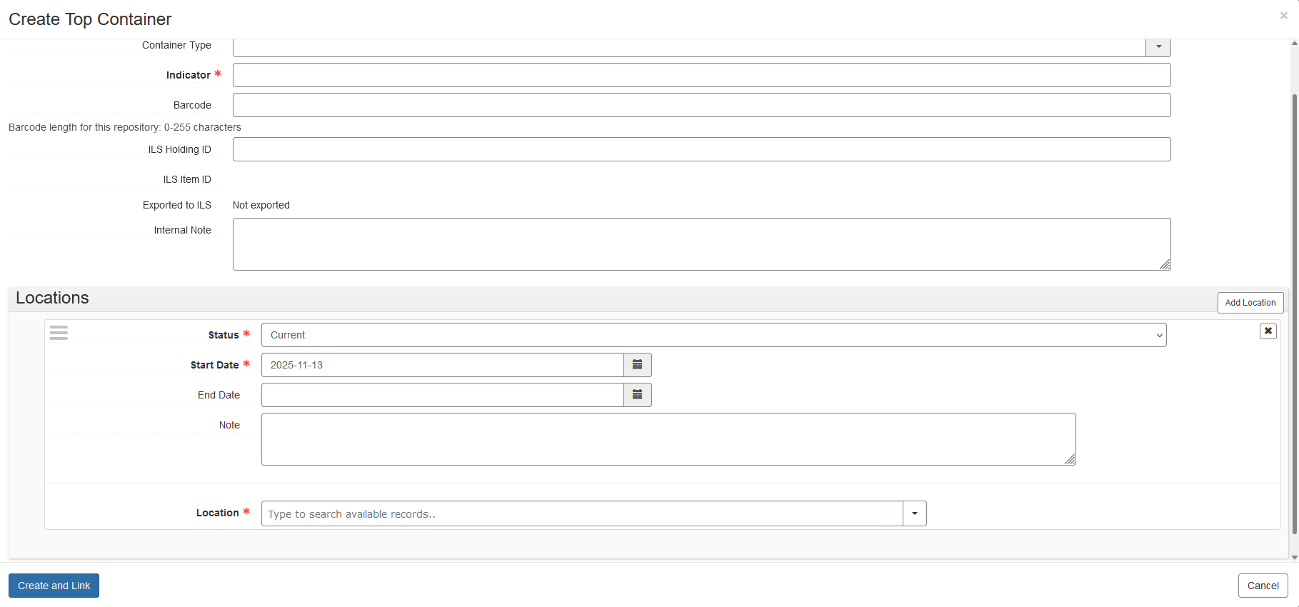 Create Top Container