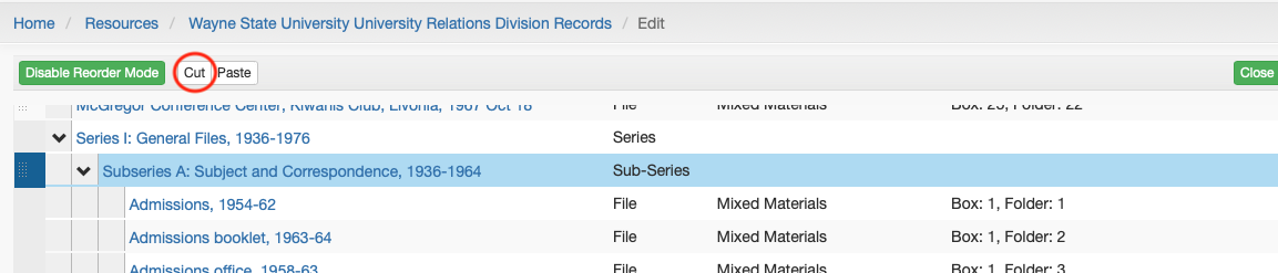 Reorder Components - Cut