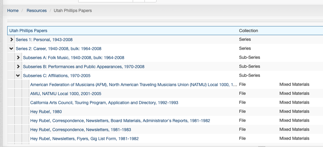 ArchivesSpace Tree View